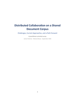 Cover of Distributed Collaboration on a Shared Document Corpus